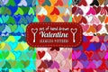 Set of Seamless Pattern with Hearts. St. Valentine's Day Design