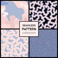 Set of seamless pattern. Hipster background, Memphis style.