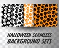 Set of seamless pattern pumpkins with different colour background Royalty Free Stock Photo