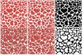 Set of Seamless pattern of red hearts. Valentine s Day background. Flat design endless chaotic texture of tiny heart silhouettes. Royalty Free Stock Photo