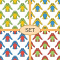 Set of seamless pattern with thermal underwear