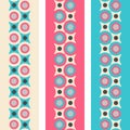 Set of seamless patterned borders in retro colors Royalty Free Stock Photo