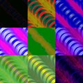 Set of seamless patterns, abstract backgrounds, group 3 item 6. Diagonal cylinders with circles on them. Part 2. Royalty Free Stock Photo