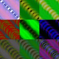 Set of seamless patterns, abstract backgrounds, group 3 item 6. Diagonal cylinders with circles on them. Part 1. Royalty Free Stock Photo