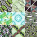 Set of seamless patterns, abstract backgrounds, group 2 item 7. Light, blue, green and gray. Royalty Free Stock Photo