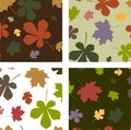 Set of seamless patterns with autumn foliage