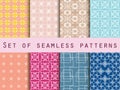 Set of seamless patterns. Baroque seamless pattern. Classic designs.