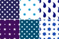 Set seamless patterns with blur paisley and polka dots Royalty Free Stock Photo