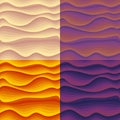 Set of seamless patterns with colorful abstract waves. Royalty Free Stock Photo