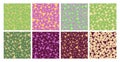 Set of seamless patterns with curls and leaves. Royalty Free Stock Photo