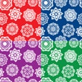 Set of seamless patterns with Decorative paper snowflakes.