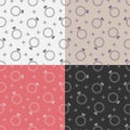 Set of seamless patterns with Diamond ring with large gem. Expensive holiday gift for girl for her birthday or Valentines Day. Royalty Free Stock Photo