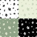 Set of seamless patterns with doodle CHESTNUT tree leaves. Ornament for decoration and printing on fabric. Design element. Vector Royalty Free Stock Photo