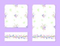 Set of seamless patterns with flowers