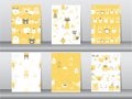 Set of seamless patterns with funny cartoon animals,bear,cat,bird,Vector illustrations