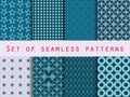 Set of seamless patterns. Geometric seamless pattern. Retro colo Royalty Free Stock Photo