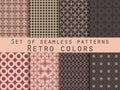 Set of seamless patterns. Geometric seamless pattern. Retro colo Royalty Free Stock Photo
