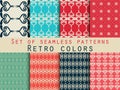 Set of seamless patterns. Geometric seamless pattern. Retro colo Royalty Free Stock Photo