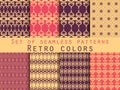 Set of seamless patterns. Geometric seamless pattern. Retro colo Royalty Free Stock Photo