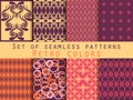 Set of seamless patterns. Geometric seamless pattern. Retro colo Royalty Free Stock Photo