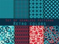 Set of seamless patterns. Geometric seamless pattern. Retro colo Royalty Free Stock Photo