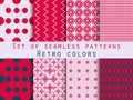 Set of seamless patterns. Geometric seamless pattern. Retro colo Royalty Free Stock Photo