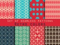 Set of seamless patterns. Geometric seamless pattern. Retro colo Royalty Free Stock Photo