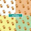 Set of seamless patterns with a giraffe