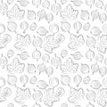 A set of seamless patterns of gooseberries, leaves and fruits, 1000x1000 pixels. Vector grafic