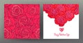 Set of seamless patterns and greeting cards for Valentine`s Day Royalty Free Stock Photo