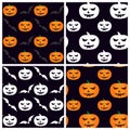 Set of seamless patterns for Halloween Royalty Free Stock Photo