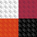 Set of seamless patterns with hand clenched fist icon. Symbol of strength and fight against injustice. Ornament for decoration and Royalty Free Stock Photo