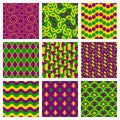 Set of seamless patterns for Mardi Gras Royalty Free Stock Photo