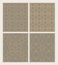 Set seamless patterns of Muslim tracery. Vector pattern for design cover, business card, flyer, invitation card, brochure.