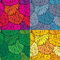 Set of seamless patterns with palm trees leaves