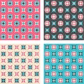 Set of seamless patterns in retro colors