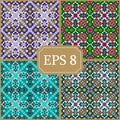 Set of seamless patterns. Stock . Triangle.