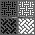 Set of seamless patterns of strips and squares. Royalty Free Stock Photo