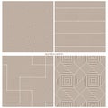 Set of seamless patterns of strips and squares. Royalty Free Stock Photo