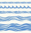 Set of seamless patterns with stylized waves Royalty Free Stock Photo