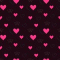 A set of seamless patterns for Valentine s Day. 1000 by 1000 pixels with hearts and butterflies. Vector graphics