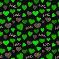 A set of seamless patterns for Valentine s Day. 1000 by 1000 pixels with hearts. Vector graphics Royalty Free Stock Photo