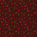 A set of seamless patterns for Valentine's Day measuring 1000 by 1000 pixels with hearts and flowers. Vector Royalty Free Stock Photo