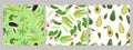 Set of seamless patterns of vegetables .Vector graphic Royalty Free Stock Photo