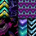 Set of 6 seamless patterns Royalty Free Stock Photo