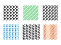 Set of Seamless pixel pattern on white, vector