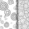 Set of seamless Shells patterns. Hand-drawn decorative elements in vector.