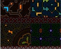 Set of 4 seamless shipibo-conibo tribal patterns Royalty Free Stock Photo