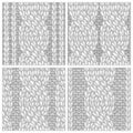 Set of Seamless Six-Stitch Cable Stitch Patterns. Royalty Free Stock Photo