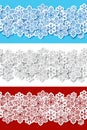 Set of seamless snowflake borders Royalty Free Stock Photo